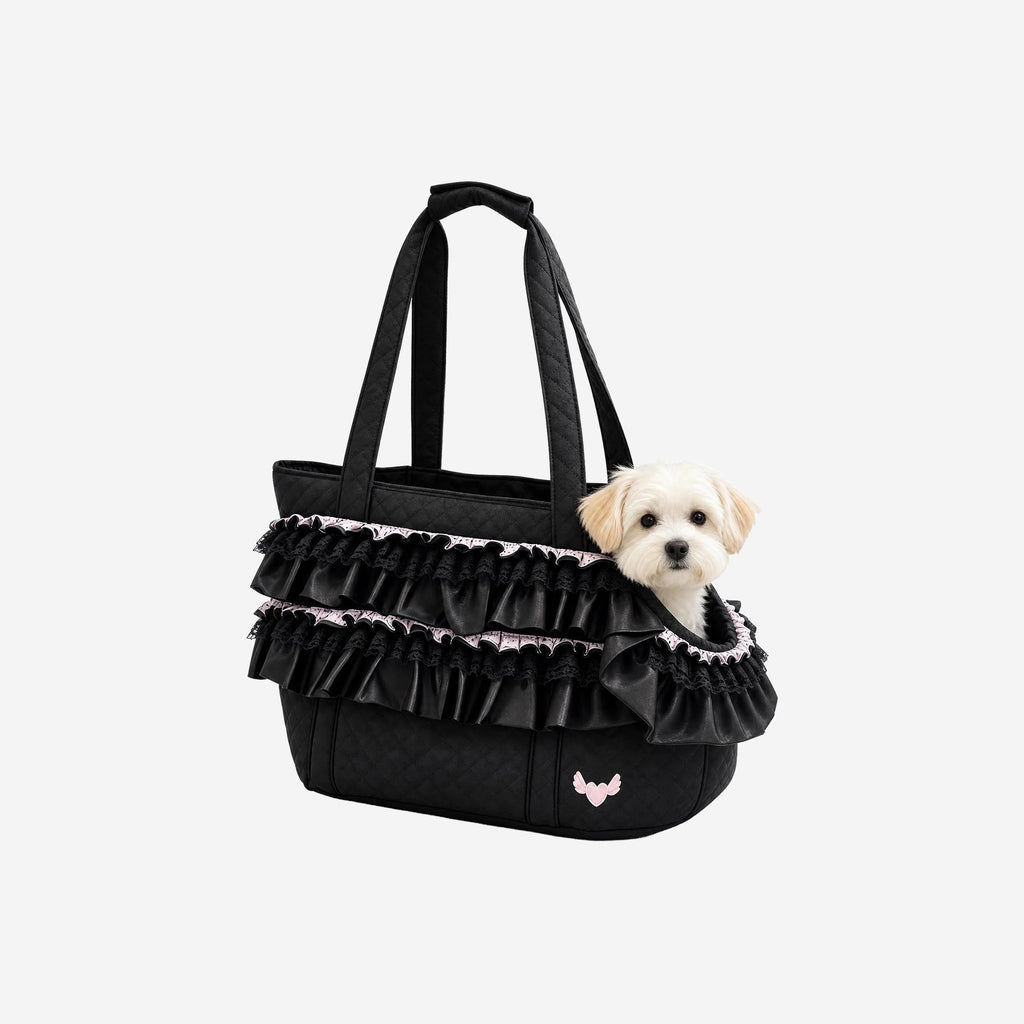Noir Ruffle Pet Carrier
