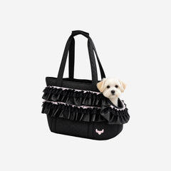 Noir Ruffle Pet Carrier
