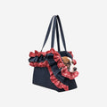 Rumi Denim Ruffle Pet Carrier