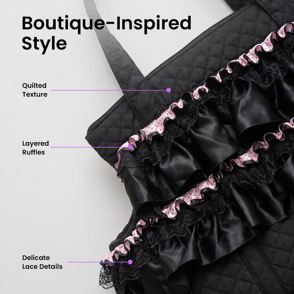 Noir Ruffle Pet Carrier