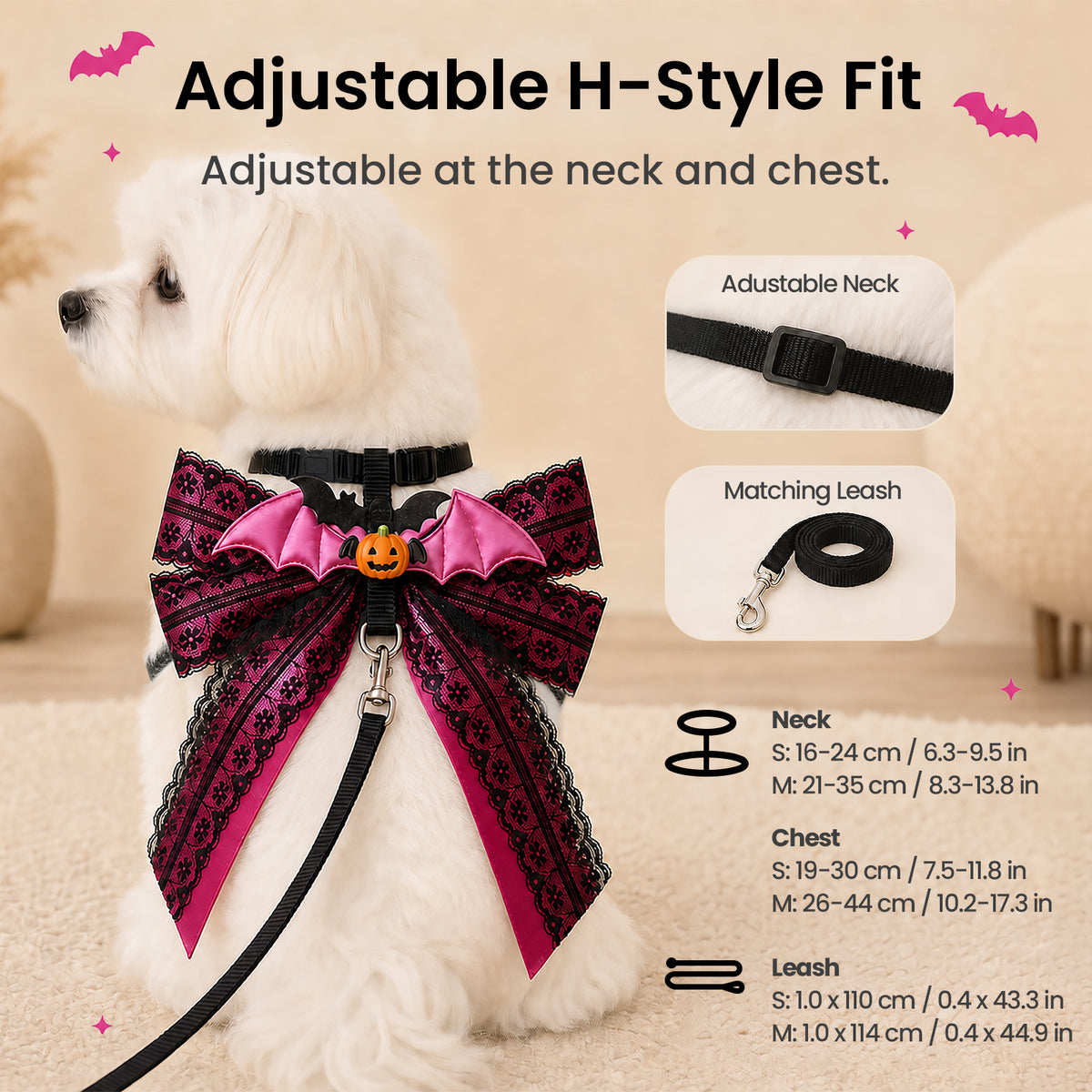 Midnight Bat Bow Harness